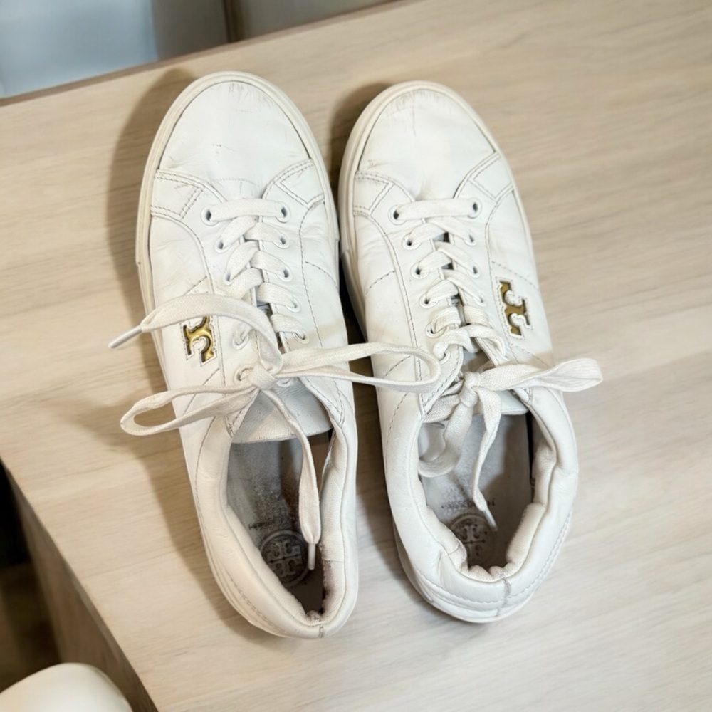Tory Burch Womens Amalia Sneaker White Calf Leather Shoes Sneakers size 7❌SOLD❌ - Picture 4 of 6